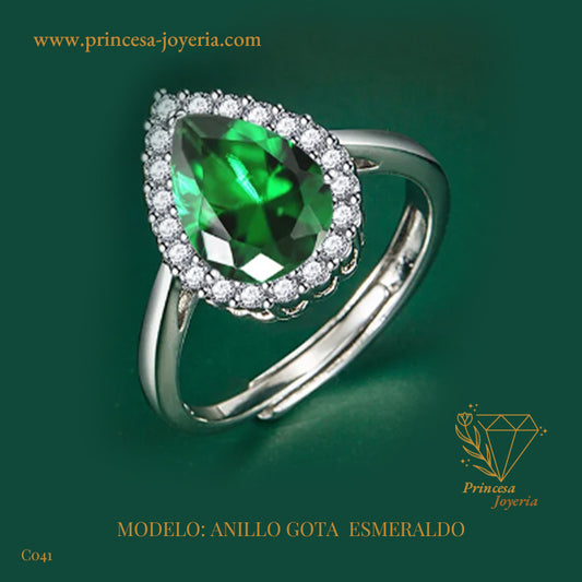 ANILLO GOTA  ESMERALDO