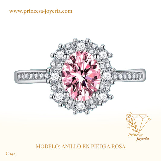 ANILLO EN PIEDRA ROSA