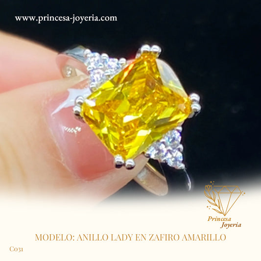 ANILLO LADY EN ZAFIRO AMARILLO